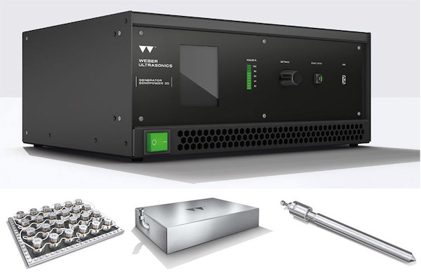 Ultraschallgeneratoren und -emitter-Die deutsche Firma WEBER Ultrasonics ist ein europäischer Marktführer in der Herstellung von Ultraschallgeräten für Reinigungs- und Lötanwendungen.